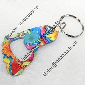Aluminum Alloy keyring Jewelry Key Chains, 41x56mm, Length:Approx 9.8cm, Sold by PC