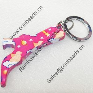 Aluminum Alloy keyring Jewelry Key Chains, 42x74mm, Length:Approx 11cm, Sold by PC