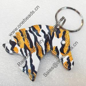 Aluminum Alloy keyring Jewelry Key Chains, 57x61mm, Length:Approx 8.6cm, Sold by PC