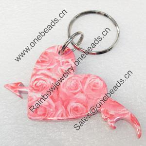 Aluminum Alloy keyring Jewelry Key Chains, 65x41mm, Length:Approx 9.5cm, Sold by PC