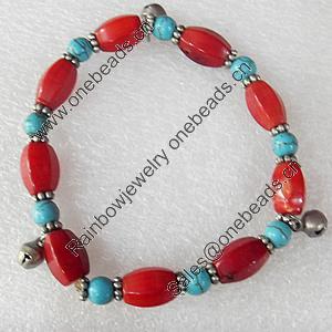 Fashion Coral Bracelet, width:8mm, Length Approx:7.1-inch, Sold by Strand