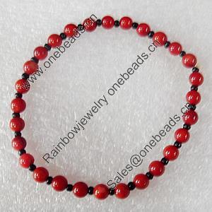 Fashion Coral Bracelet, width:5mm, Length Approx:6.1-inch, Sold by Strand