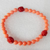 Fashion Coral Bracelet, width:6mm, Length Approx:6.7-inch, Sold by Strand
