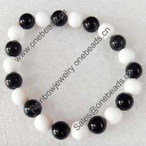 Fashion Bracelet, Shell Beads & Agate Beads, width:8mm, Length Approx:6.7-inch, Sold by Strand