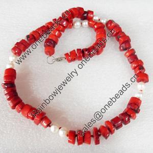 Fashion Coral Necklace, width:12mm, Length Approx:15.7-inch, Sold by Strand