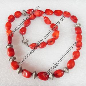 Fashion Coral Necklace, width:10mm, Length Approx:15.7-inch, Sold by Strand