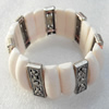 Fashion Bracelet, Coral Beads & Alloy Beads, width:27mm, Length Approx:7.1-inch, Sold by Strand