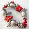 Fashion Coral Bracelet, width:20mm, Length Approx:7.1-inch, Sold by Strand