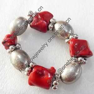 Fashion Coral Bracelet, width:27mm, Length Approx:7.1-inch, Sold by Strand