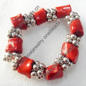 Fashion Coral Bracelet, width:18mm, Length Approx:8.6-inch, Sold by Strand