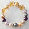 Fashion Bracelet,South Sea Shell Beads & Crystal Beads,width:10-12mm, Length Approx:7.1-inch, Sold by Strand