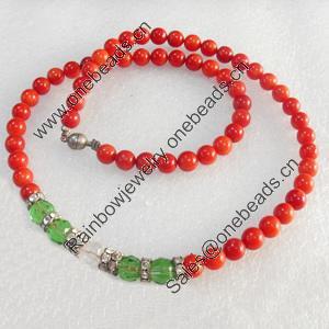 Fashion Coral Necklace, width:7mm, Length Approx:15.7-inch, Sold by Strand