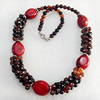 Fashion Necklace, Coral Beads & Agate Beads, width:18mm, Length Approx:17.7-inch, Sold by Strand