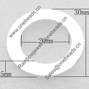 Zinc Alloy Jewelry Donut, Nickel-free & Lead-free, 20x30x5mm, Sold by PC 