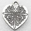 Pendant Zinc Alloy Jewelry Findings Lead-free, 22x25mm, Hole:2mm, Sold by Bag