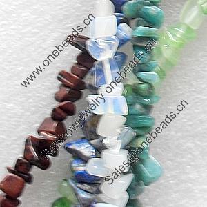 Gemstone Beads, Chips, Mix Colour, 5-8mm, Hole:Approx 1mm, Length:16-inch, Sold by Group