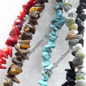 Gemstone Beads, Chips, Mix Colour, 5-8mm, Hole:Approx 1mm, Length:16-inch, Sold by Group