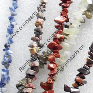 Gemstone Beads, Chips, Mix Colour, 5-8mm, Hole:Approx 1mm, Length:16-inch, Sold by Group