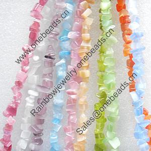 Cats Eye Beads, Chips, Mix Colour, 5-8mm, Hole:Approx 1mm, Length:16-inch, Sold by Group