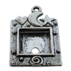 Zinc Alloy Cabochon Settings, Lead-free, Outside Diameter:24x34mm Inner Diameter:14x13mm, Sold by Bag