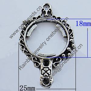 Zinc Alloy Cabochon Settings, Lead-free, Outside Diameter:25mm Inner Diameter:18mm, Sold by Bag