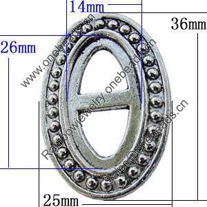 Zinc Alloy Cabochon Settings, Lead-free, Outside Diameter:25x36mm Inner Diameter:14x26mm, Sold by Bag