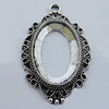 Zinc Alloy Cabochon Settings, Lead-free, Outside Diameter:32x46mm Inner Diameter:20x30mm, Sold by Bag