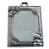 Zinc Alloy Cabochon Settings, Lead-free, Outside Diameter:31x37mm Inner Diameter:21x28mm, Sold by Bag