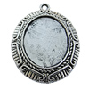 Zinc Alloy Cabochon Settings, Lead-free, Outside Diameter:36x44mm Inner Diameter:23x30mm, Sold by Bag