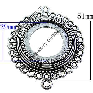 Zinc Alloy Cabochon Settings, Lead-free, Outside Diameter:51mm Inner Diameter:29mm, Sold by Bag