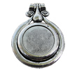 Zinc Alloy Cabochon Settings, Lead-free, Outside Diameter:52x72mm Inner Diameter:30mm, Sold by Bag