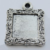 Zinc Alloy Cabochon Settings, Lead-free, Outside Diameter:18x18mm Inner Diameter:12mm, Sold by Bag