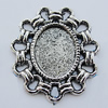 Zinc Alloy Cabochon Settings, Lead-free, Outside Diameter:24x26mm Inner Diameter:10x13mm, Sold by Bag