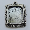 Zinc Alloy Cabochon Settings, Lead-free, Outside Diameter:19x22mm Inner Diameter:14x17mm, Sold by Bag