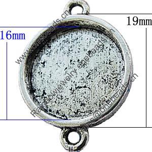 Zinc Alloy Cabochon Settings, Lead-free, Outside Diameter:19mm Inner Diameter:16mm, Sold by Bag