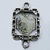 Zinc Alloy Cabochon Settings, Lead-free, Outside Diameter:20x24mm Inner Diameter:14x17mm, Sold by Bag