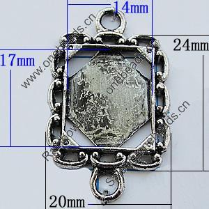 Zinc Alloy Cabochon Settings, Lead-free, Outside Diameter:20x24mm Inner Diameter:14x17mm, Sold by Bag