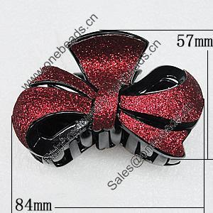 Fashional hair Clip with Plastic, 84x57mm, Sold by Group