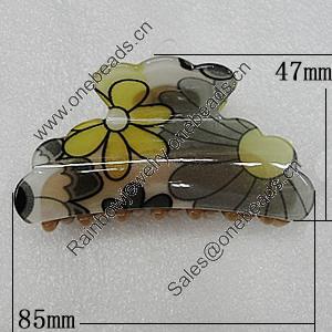 Fashional hair Clip with Acrylic, 85x47mm, Sold by Group