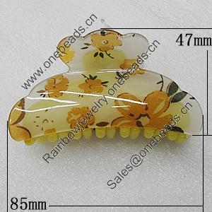 Fashional hair Clip with Acrylic, 85x47mm, Sold by Group