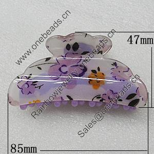 Fashional hair Clip with Acrylic, 85x47mm, Sold by Group