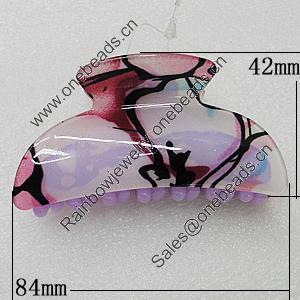 Fashional hair Clip with Acrylic, 84x42mm, Sold by Group