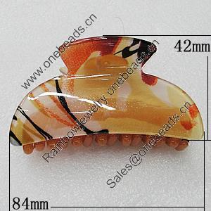 Fashional hair Clip with Acrylic, 84x42mm, Sold by Group