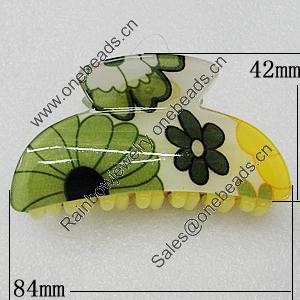 Fashional hair Clip with Acrylic, 84x42mm, Sold by Group