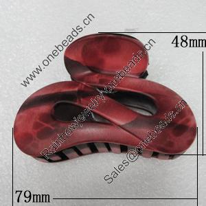 Fashional hair Clip with Plastic, 79x48mm, Sold by Group