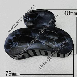 Fashional hair Clip with Plastic, 79x48mm, Sold by Group