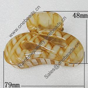 Fashional hair Clip with Plastic, 79x48mm, Sold by Group