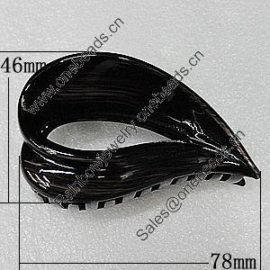 Fashional hair Clip with Plastic, 78x46mm, Sold by Group