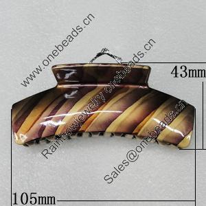 Fashional hair Clip with Plastic, 105x43mm, Sold by Group