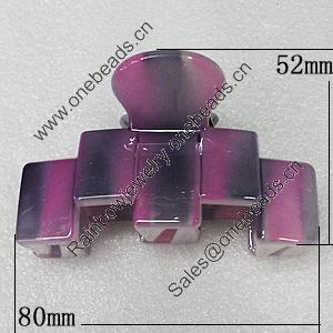 Fashional hair Clip with Plastic, 80x52mm, Sold by Group